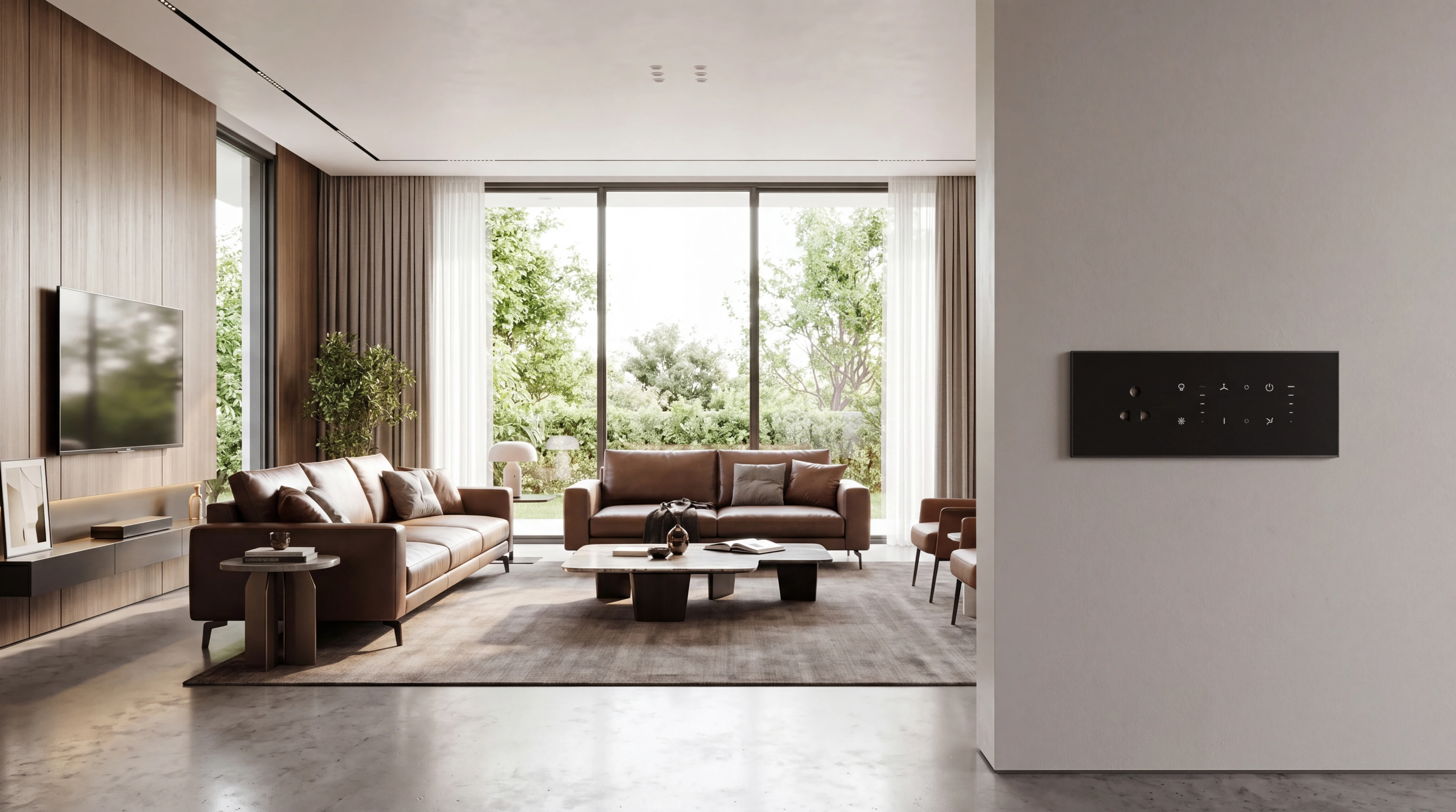 Weinkling smart home — warm daytime interior with automated lighting