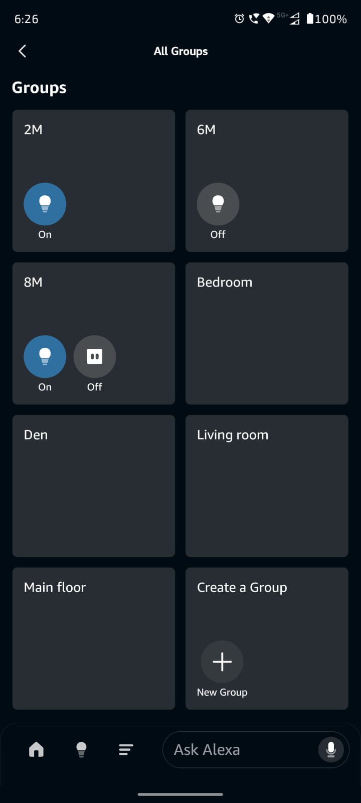Smart home groups control