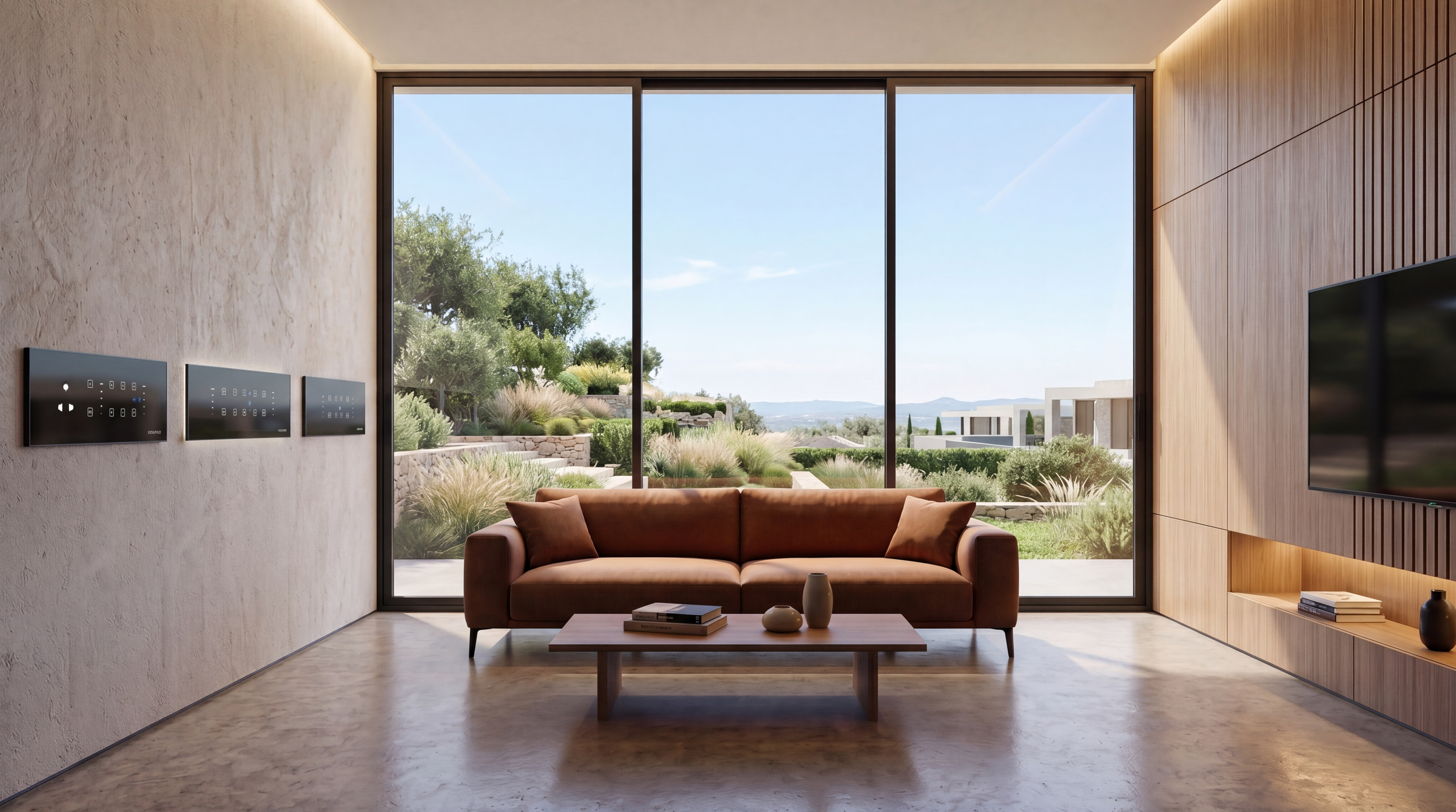 Weinkling smart home — bright daytime living room with automated lighting